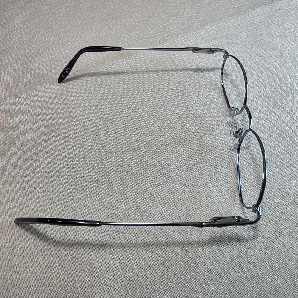 Vintage OP Blue And Silver Oval Metal Glasses Frame EUC